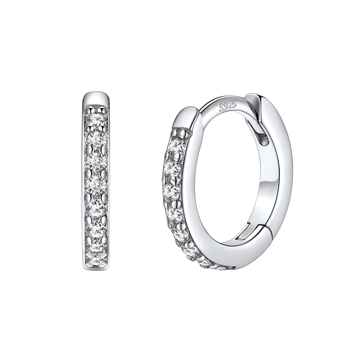 Cubic Zirconia Huggie Hoop Earrings