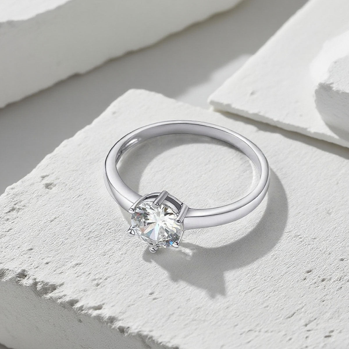 CZ Promise Rings for Couple in Sterling Silver