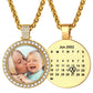 Personalized Calendar Photo Necklace With Cubic Zirconia