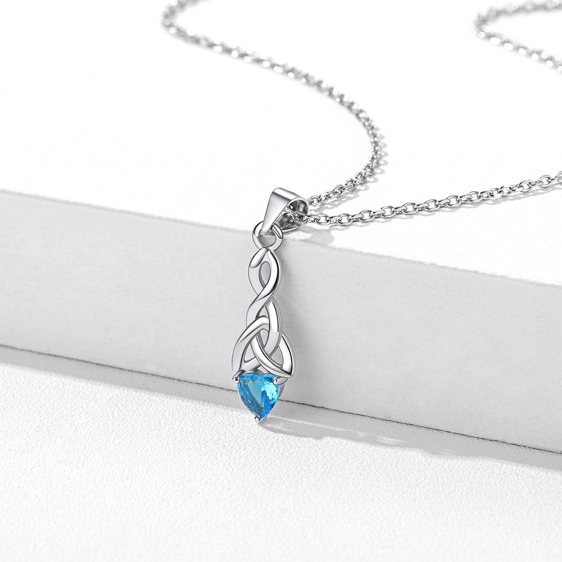 Celtic Knot Birthstone Necklace for Women