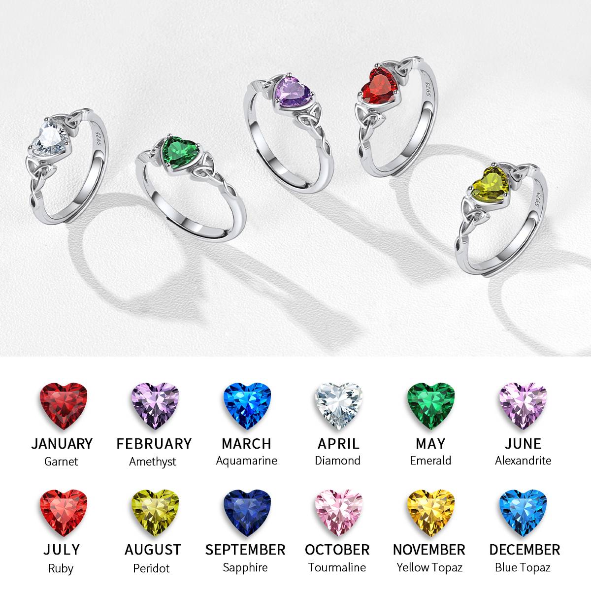 Celtic Knot Birthstone Ring