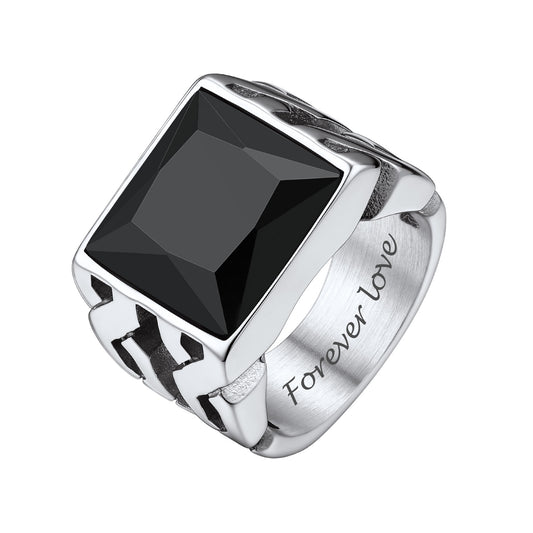 Celtic Knot Gemstone Signet Rings for Men BMR68131G-85