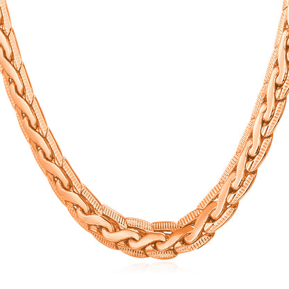 Chain Link Necklace in Rose Gold Plated