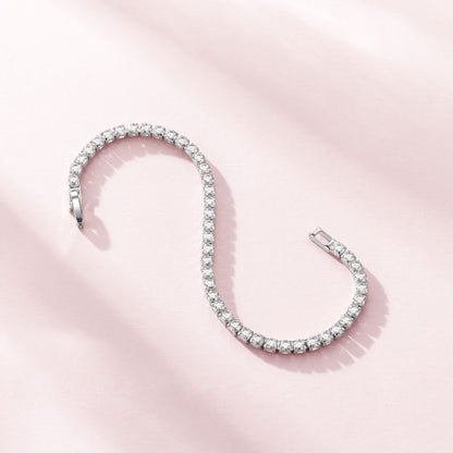 Classic Cubic Zirconia Tennis Bracelet in White Gold Plated