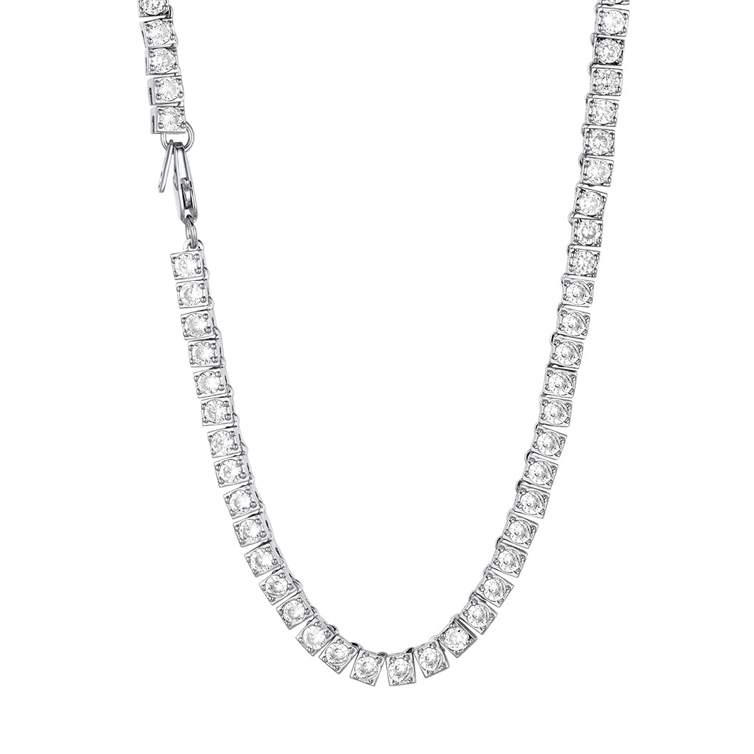 Classic Cubic Zirconia Tennis Necklace for Men Women
