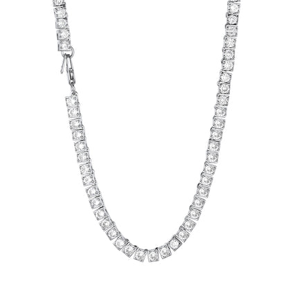 Classic Cubic Zirconia Tennis Necklace for Men Women