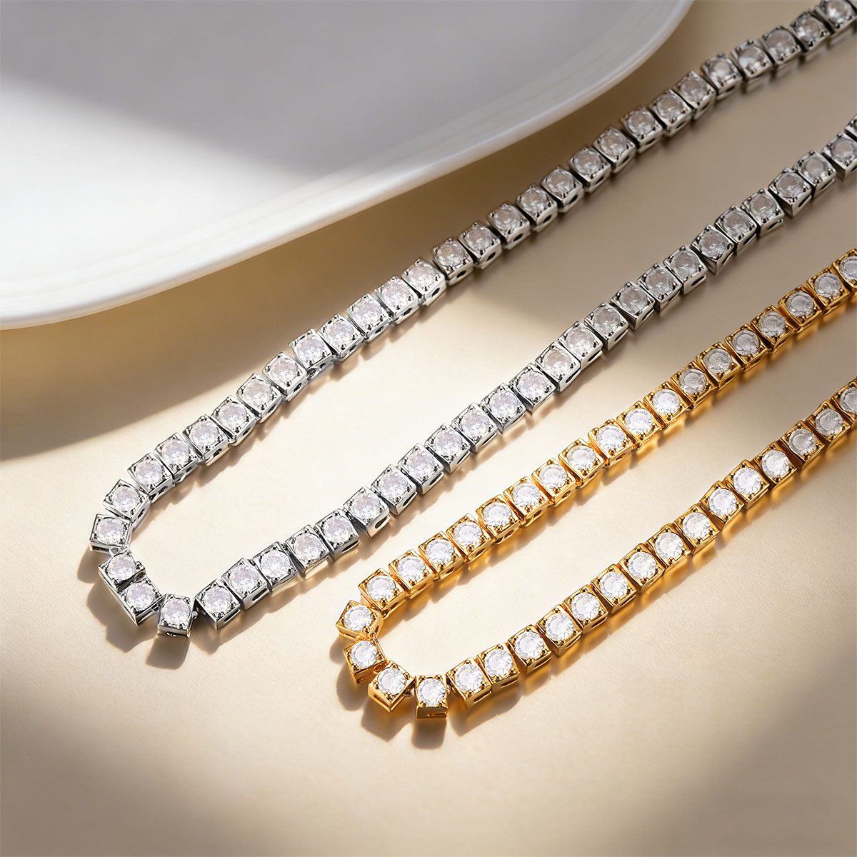 Classic Cubic Zirconia Tennis Necklace in different color