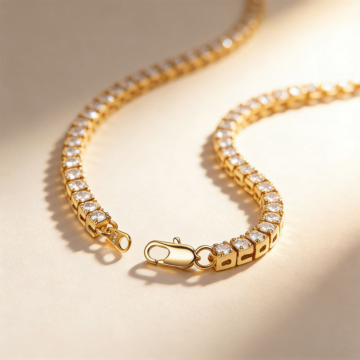 Classic Cubic Zirconia Tennis Necklace in gold plated
