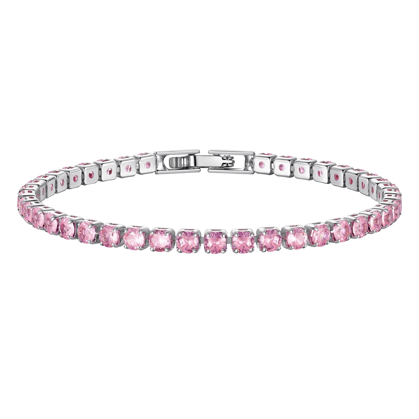 Classic Pink Cubic Zirconia Tennis Bracelet