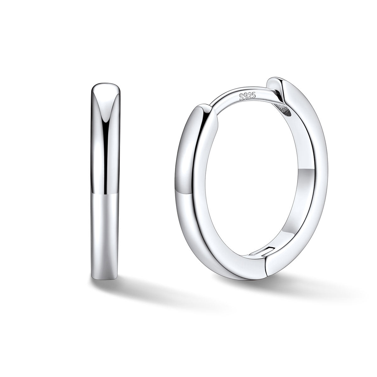 Classic hoop earrings on a white background