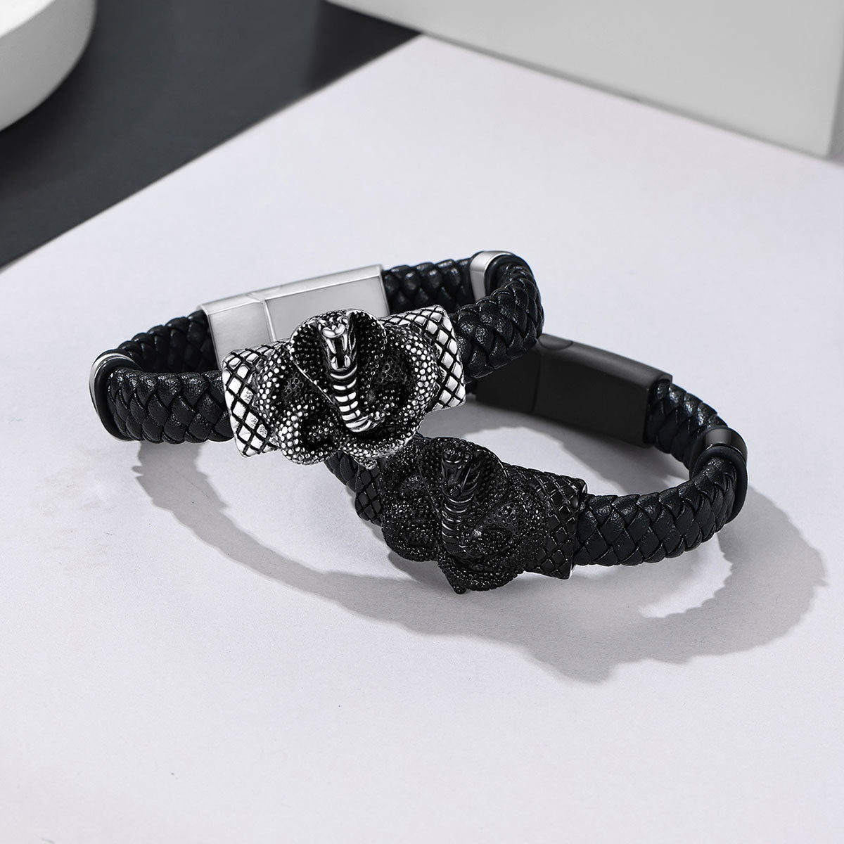 Cobra Leather Braided Bracelet in different color