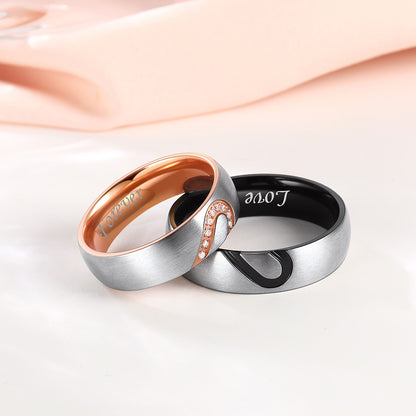 Couples Heart Matching Promise Rings