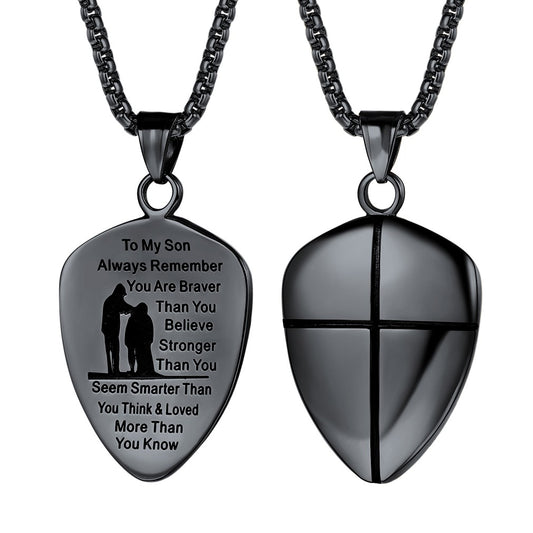 Cross 1:9 Shield Necklace Black Plated