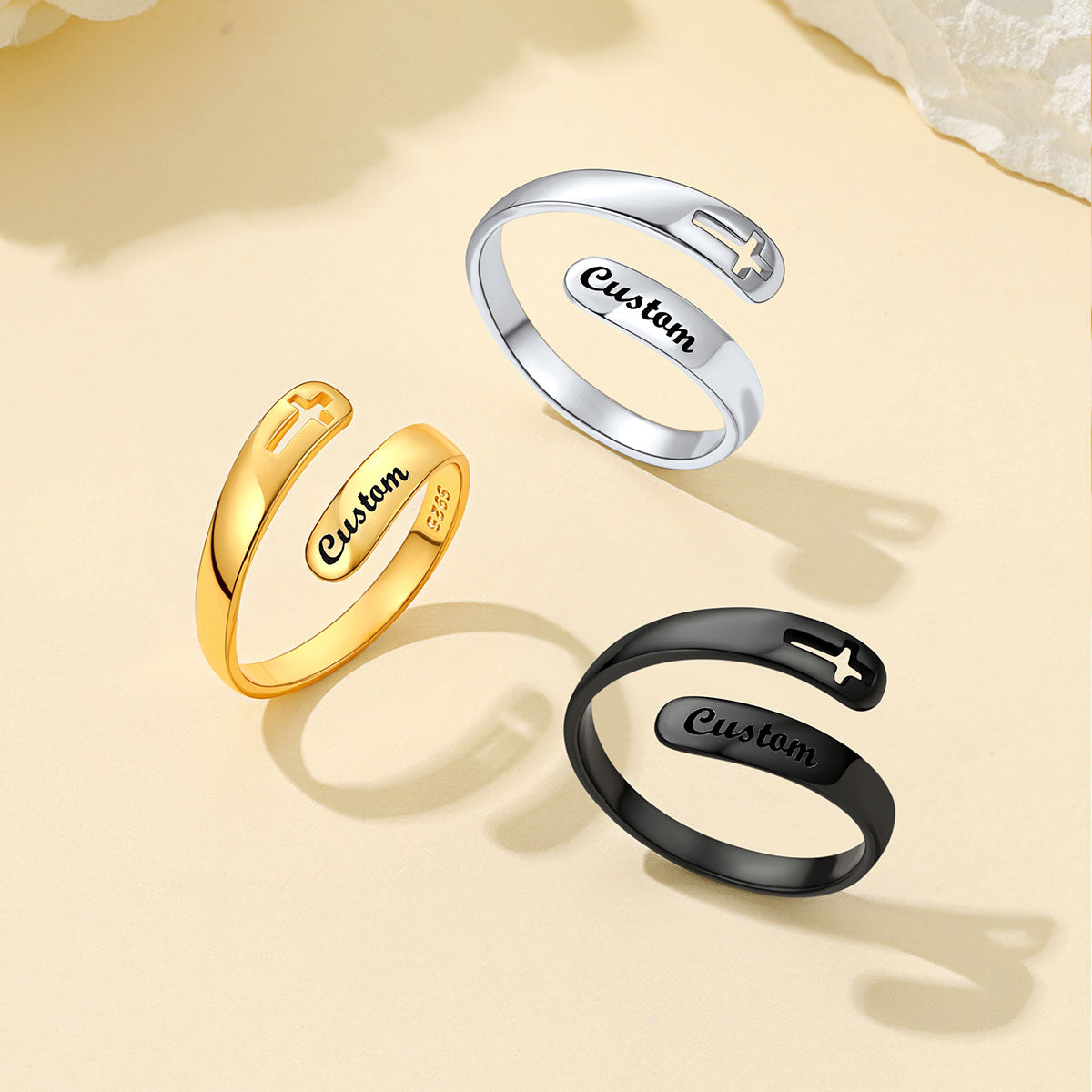  Cross Adjustable Inspirational Ring in different color