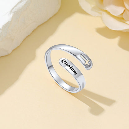  Cross Adjustable Inspirational Ring in silver