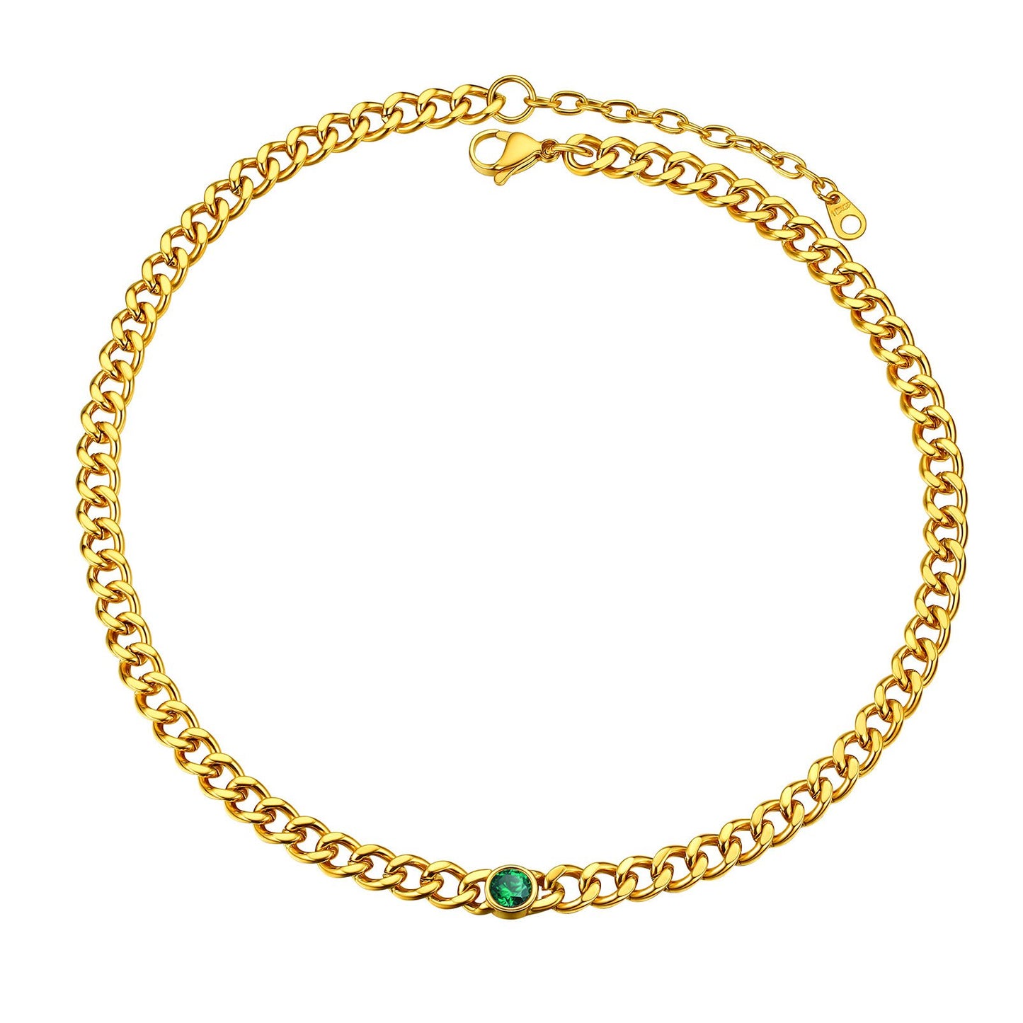 Cuban Chain Choker May Necklace Gold Plated