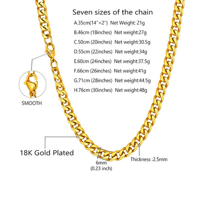 Cuban Chain Necklac: Dimension, Durable, Solid