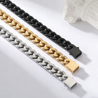 Cuban Chain Necklace & Bracelet Set 9MM in different color