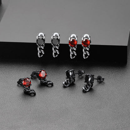 Cuban Link Chain Dangle Stud Earrings in different color