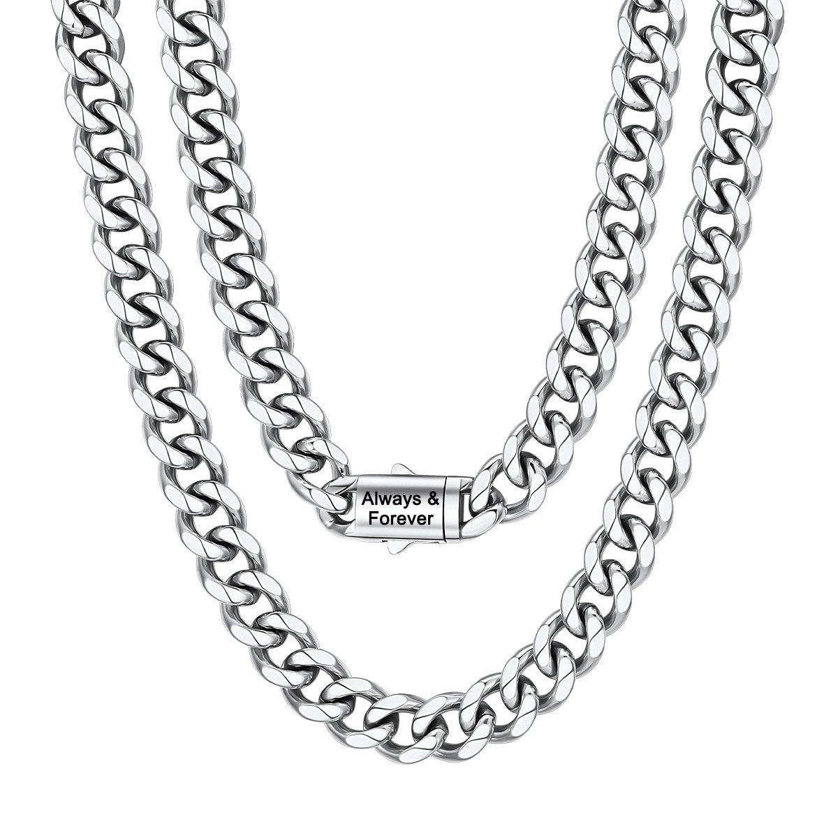 Cuban Link Chain Necklace 12mm Stainless Steel