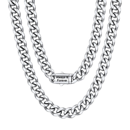 Cuban Link Chain Necklace 12mm Stainless Steel