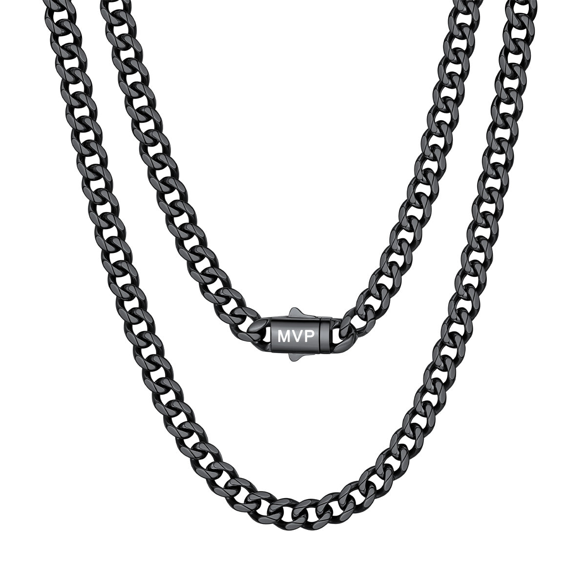 Cuban Link Chain Necklace 6mm Black Plated