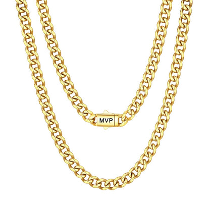 Cuban Link Chain Necklace 6mm Gold Plated