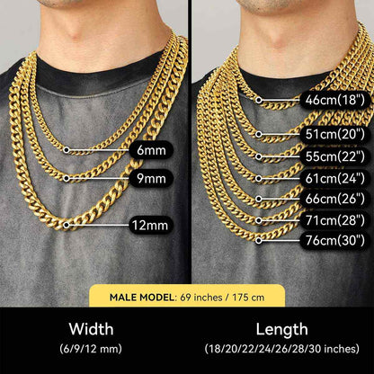 Cuban Link Chain Necklace in different size and length