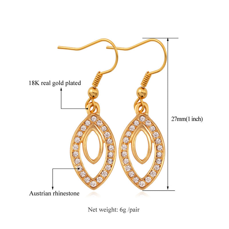 Cubic Zirconia Dangle Earrings: Dimenison, Rhinestone