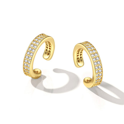 Cubic Zirconia Ear Cuff Earrings Gold Plated