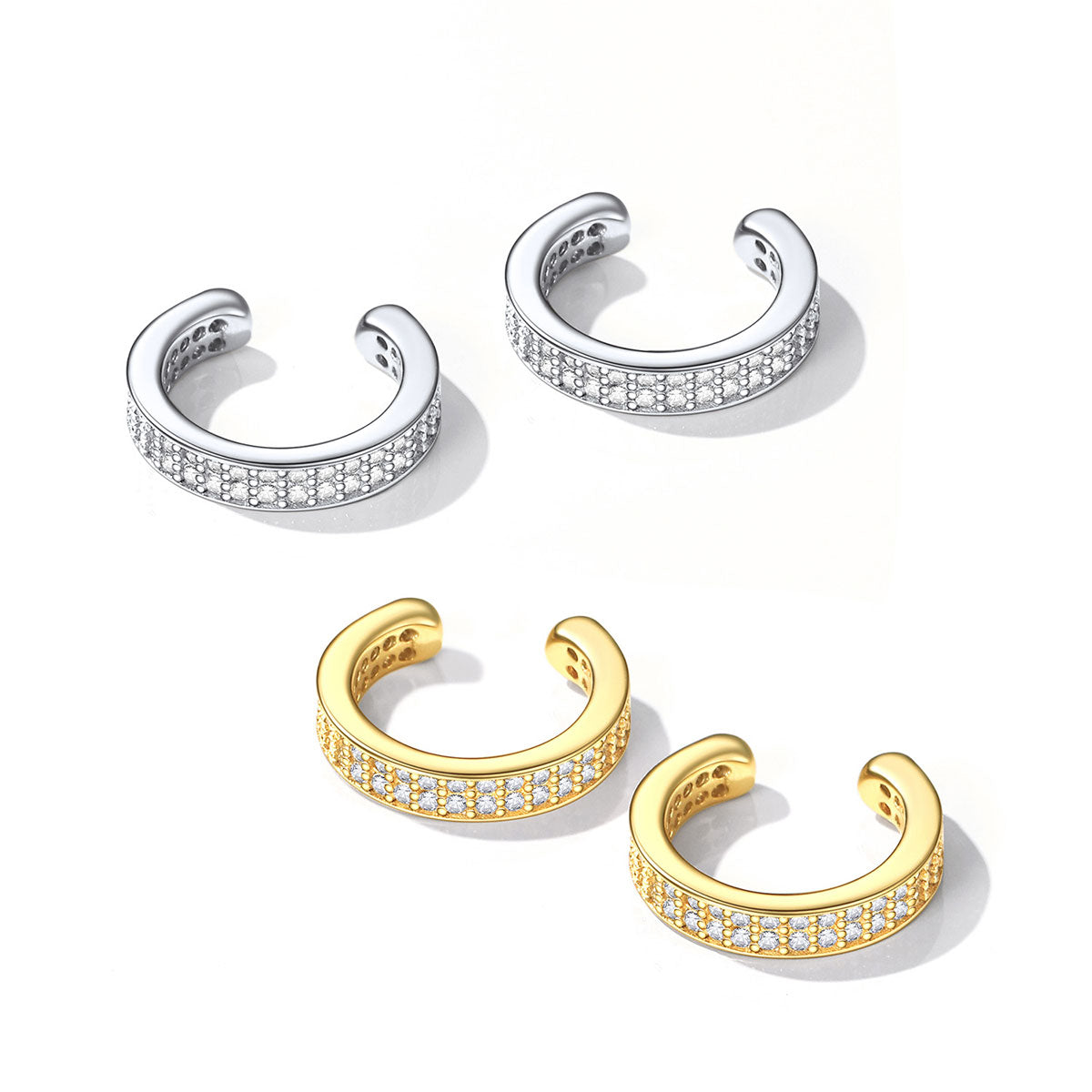 Cubic Zirconia Ear Cuff Earrings in different color