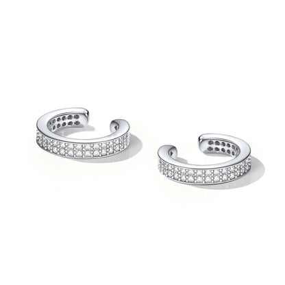 Cubic Zirconia Ear Cuff Earrings in sterling silver