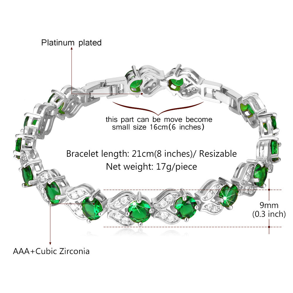 Cubic Zirconia Gemstone Tennis Bracelets Dimension, Durable
