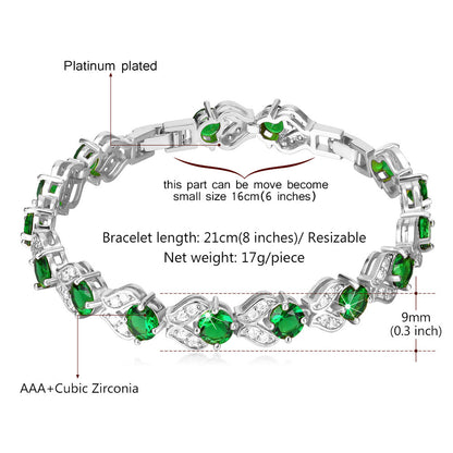 Cubic Zirconia Gemstone Tennis Bracelets Dimension, Durable