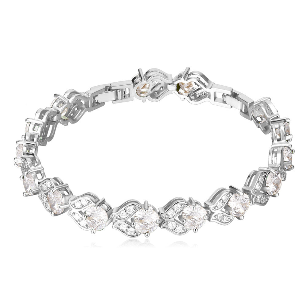 Cubic Zirconia Gemstone Tennis Bracelets White Stone