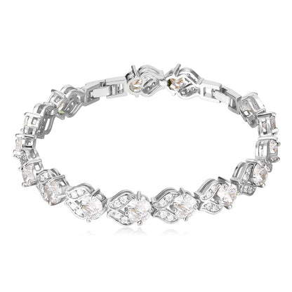 Cubic Zirconia Gemstone Tennis Bracelets White Stone