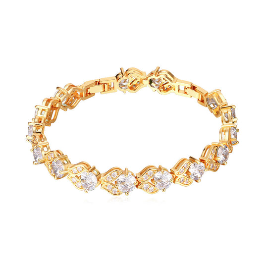 Cubic Zirconia Gemstone Tennis Bracelets for Women Gold Plated
