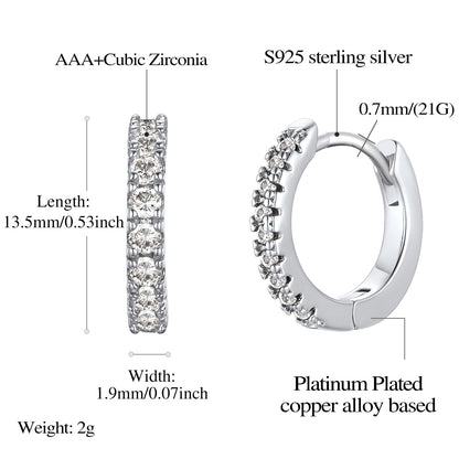 Cubic Zirconia Hoop Earrings: Dimension, Durable