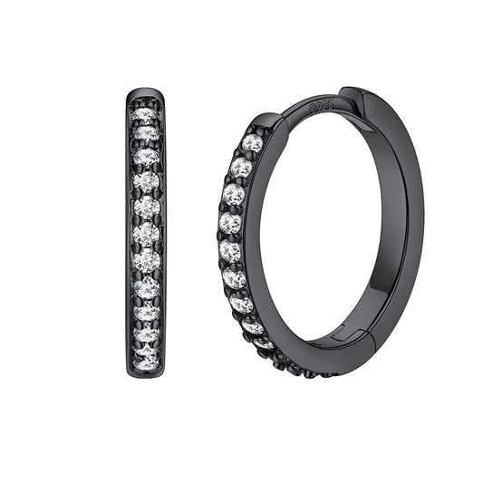 Cubic Zirconia Huggie Hoop Earrings for Men Women