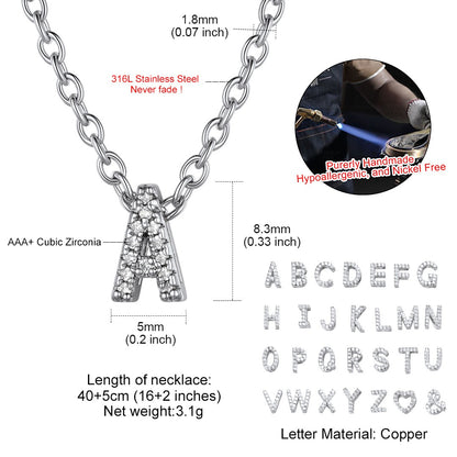 Cubic Zirconia Initial Necklace: Dimension, Durable, Solid