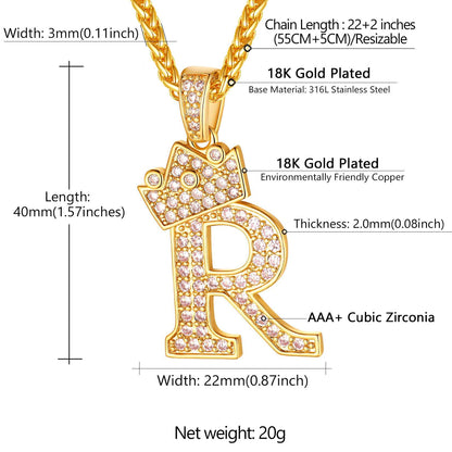 Cubic Zirconia Initial Necklace Dimension, Durable, Solid, Sparkling