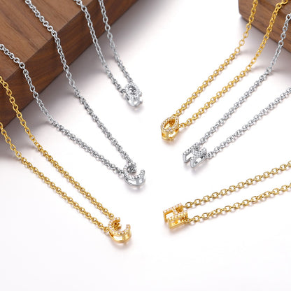 Cubic Zirconia Initial Necklace in diferent initial
