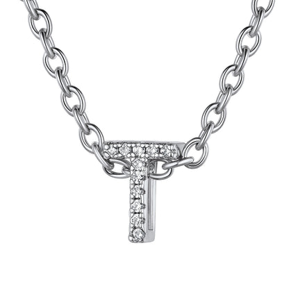 Cubic Zirconia Initial T Necklace Flash sale