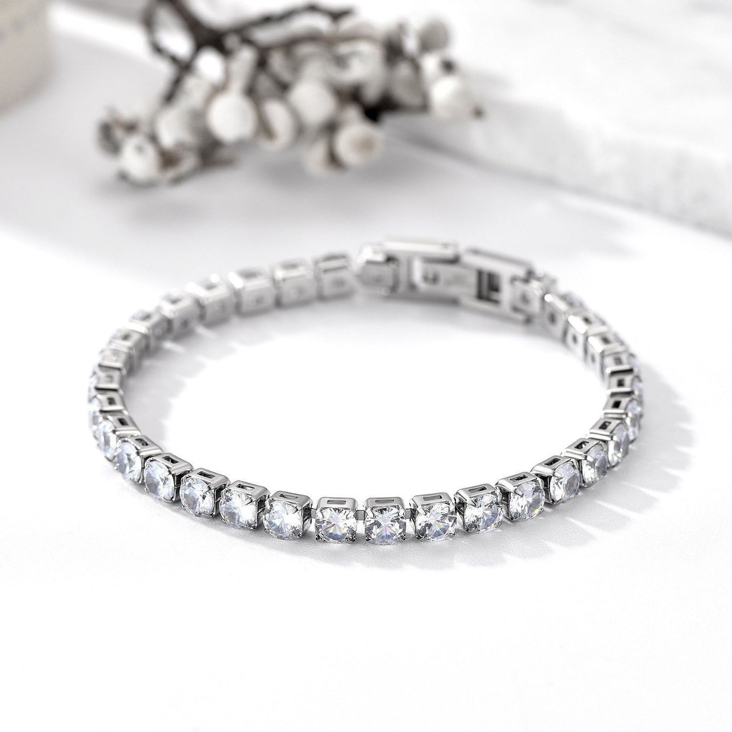 Cubic Zirconia Tennis Bracelet in different Steel Plated