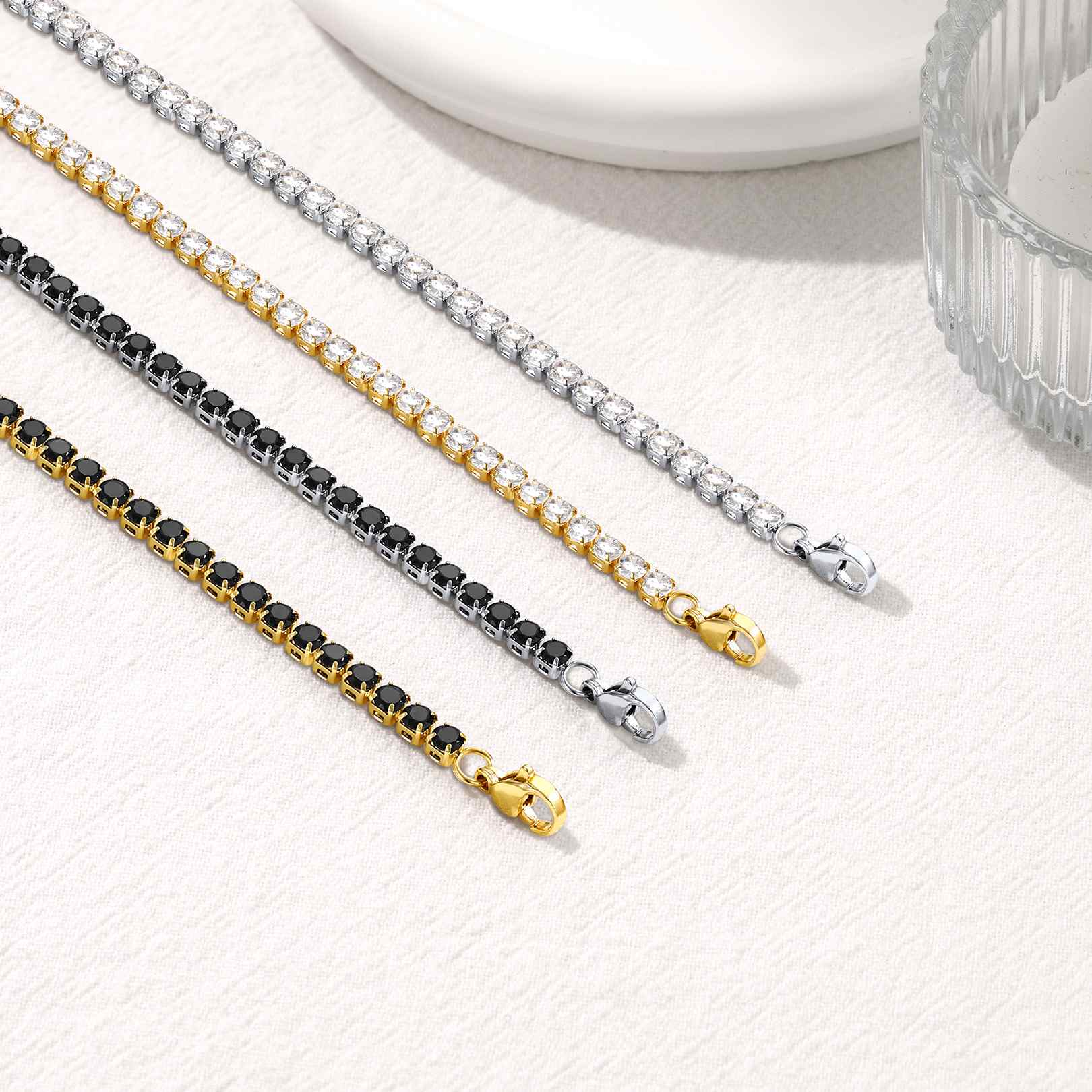 Cubic Zirconia Tennis Bracelet in different color