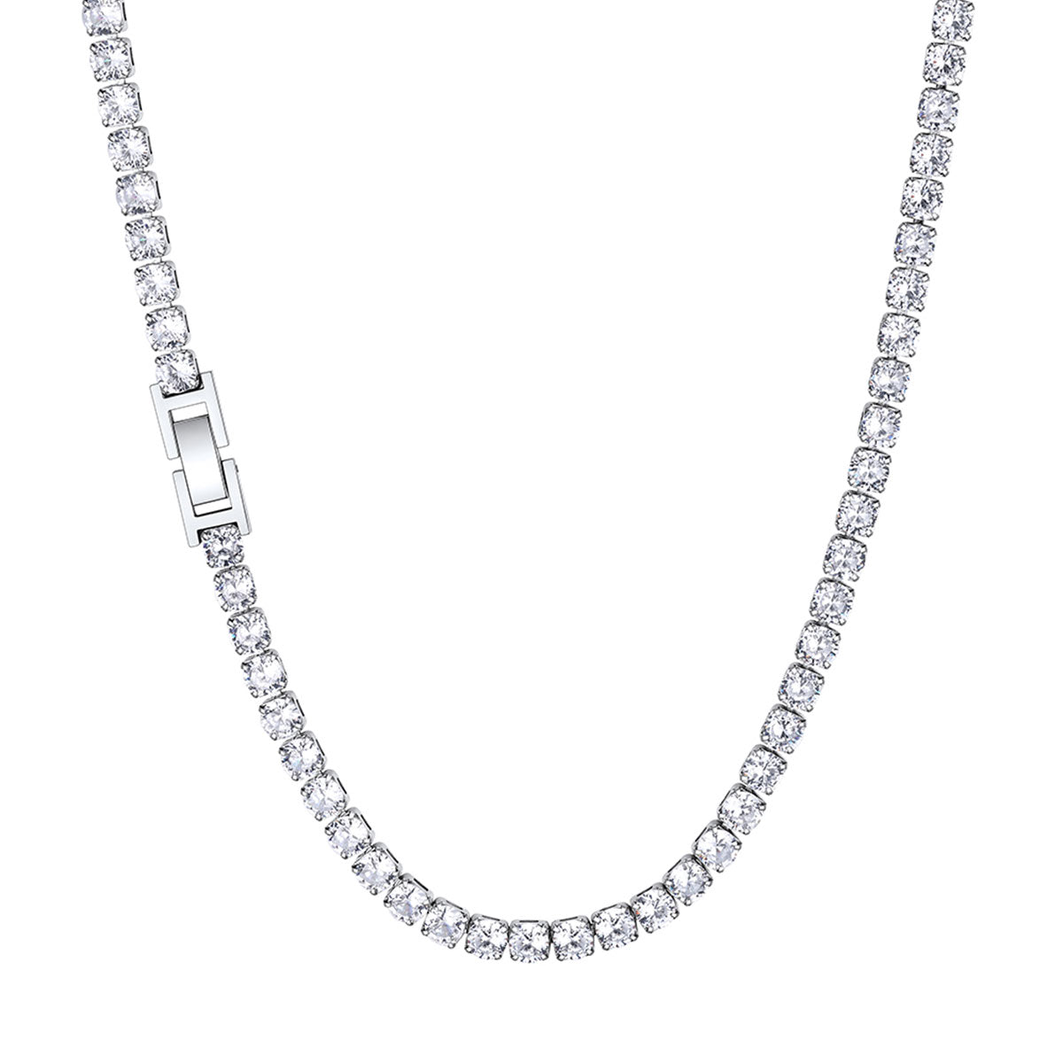 Cubic Zirconia Tennis Necklace for Men Women