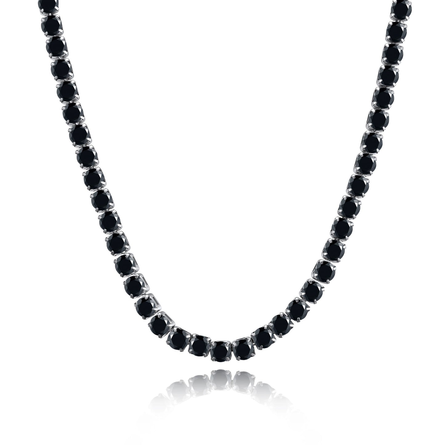 Cubic Zirconia Tennis Necklace for Men Women Black 