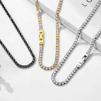 Cubic Zirconia Tennis Necklace in different color