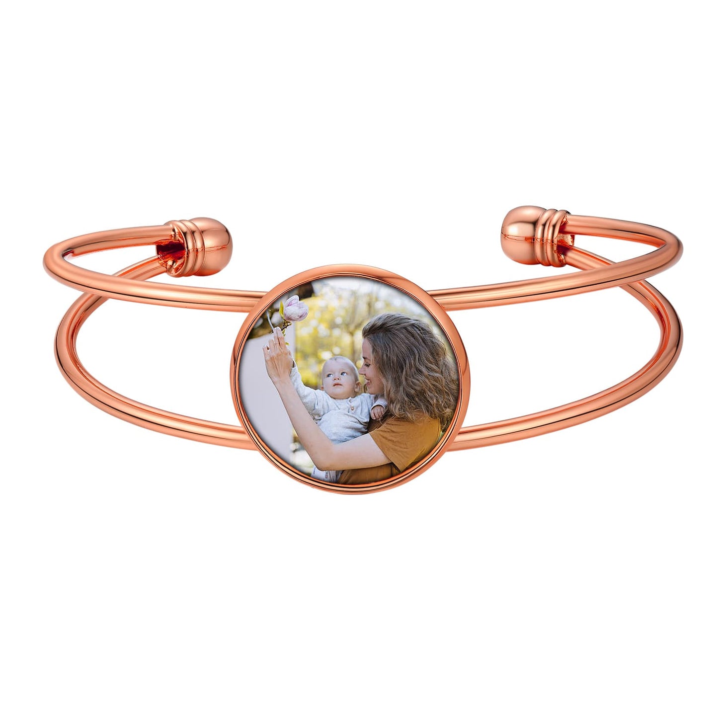 Cuff Bracelet With Photo Rose Gold