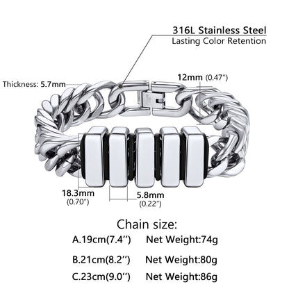 Cuban Link Chain Bracelet Dimension, Solid, Durable